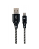 Cablexpert Premium cotton braided Type-C USB charging and data cable, 1 m | CC-USB2B-AMCM-1M-BW