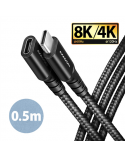 AXAGON Extension USB 20Gbps cable, 0.5 m | BUCM32-CF05AB | USB-C to USB-C