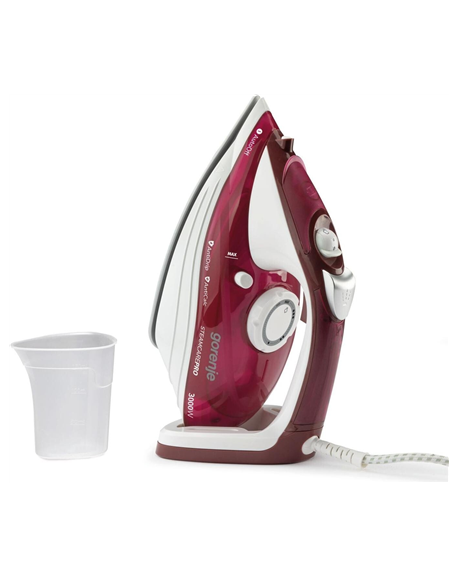 Gorenje Steam Iron SIH3000RBC Steam Iron, 3000 W, Water tank capacity 350 ml, Continuous steam 40 g/min, Red/White