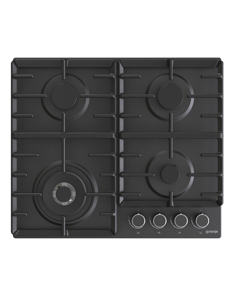 Gorenje Hob GW642AB Gas, Number of burners/cooking zones 4, Mechanical, Black