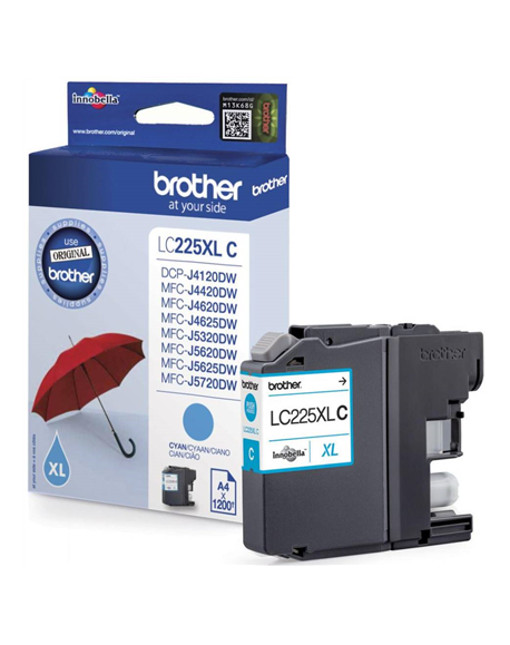 Brother LC-225XLC Ink Cartridge, Cyan