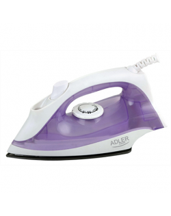 Iron Adler AD 5019 Violet/White, 1600 W, With cord, Continuous steam 10 g/min, Water tank capacity 100 ml