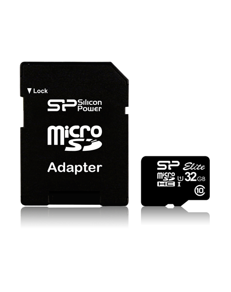 Silicon Power Elite UHS-I 16 GB, MicroSDHC, Flash memory class 10, SD adapter