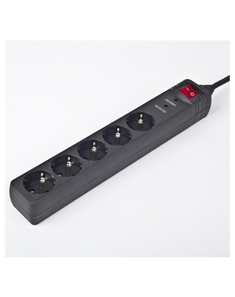 EnerGenie Surge Protector SPG5-C-10/ 3 m/ 5 Sockets/ Black