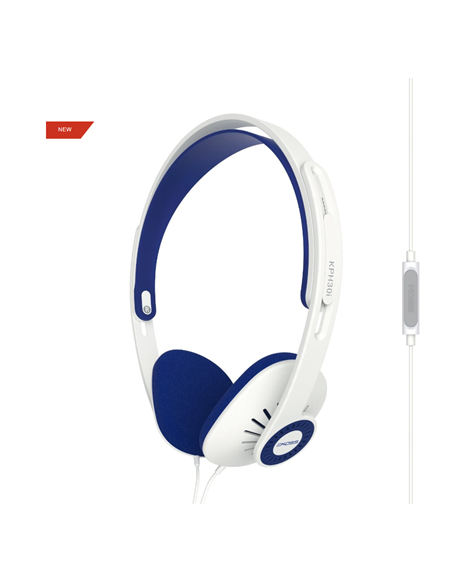 Koss Headphones KPH30iW Headband/On-Ear, 3.5mm (1/8 inch), Microphone, White,