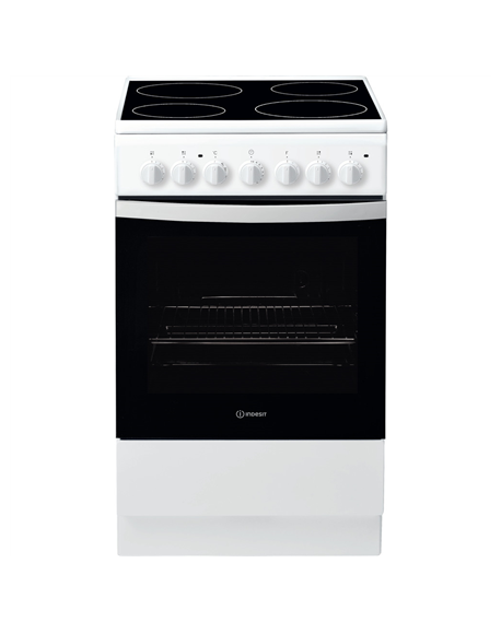 INDESIT Cooker IS5V4PHW/E Hob type Electric, Oven type Electric, White/Black, Width 50 cm, Grilling, 61 L, Depth 60 cm