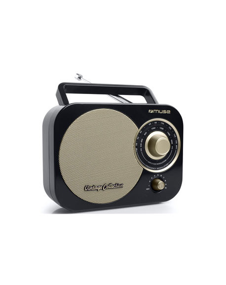 Muse Portable radio M-055RB Black/Gold, AUX in