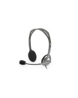 Logitech Stereo headset H111 Single 3.5 mm jack, Grey, Built-in microphone