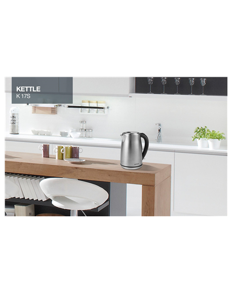 Gorenje Kettle K17S Electric, 2000 W, 1.7 L, Stainless steel, 360° rotational base, Stainless steel