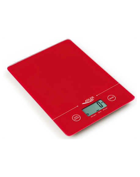 Adler Kitchen scales AD 3138 Maximum weight (capacity) 5 kg, Graduation 1 g, Red