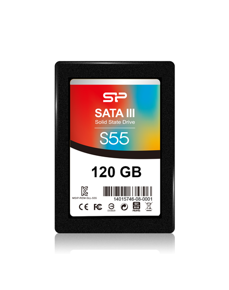 Silicon Power Slim S55 120 GB, SSD interface SATA, Write speed 420 MB/s, Read speed 550 MB/s