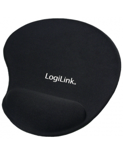 Mousepad with Gel Wrist Rest Support, Logilink ID0027 Black