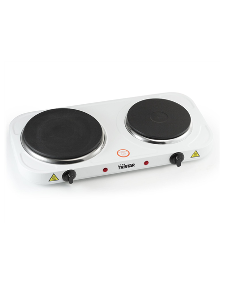 Tristar Free standing table hob KP-6245 Number of burners/cooking zones 2, Rotary, White, Hot plate, Electric