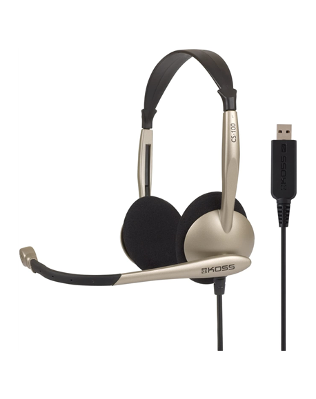 Koss Headphones CS100USB Headband/On-Ear, USB, Microphone, Gold, Noice canceling,