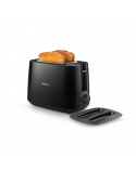 Philips Daily collection toaster HD2582/90 Black, Plastic, 900 W, Number of slots 2, Number of power levels 8, Bun warmer included