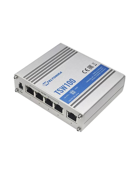 Teltonika Ethernet Switch TSW100 Unmanaged, Desktop, 1 Gbps (RJ-45) ports quantity 5, PoE ports quantity 4