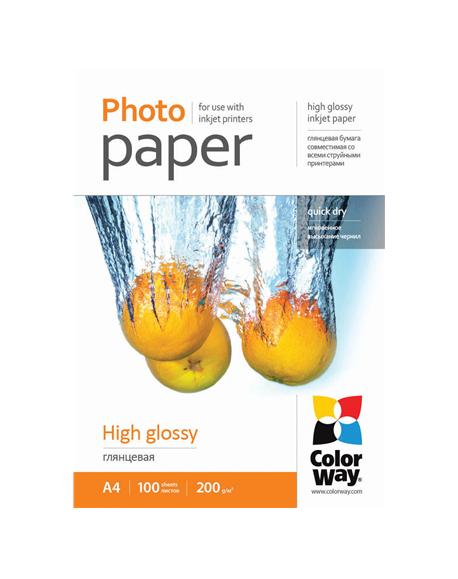 ColorWay High Glossy Photo Paper, 100 sheets, A4, 200 g/m²