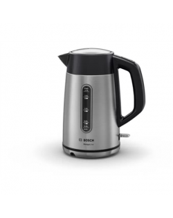 Bosch Kettle DesignLine TWK4P440 Electric, 2400 W, 1.7 L, Stainless steel, 360° rotational base, Stainless steel/Black