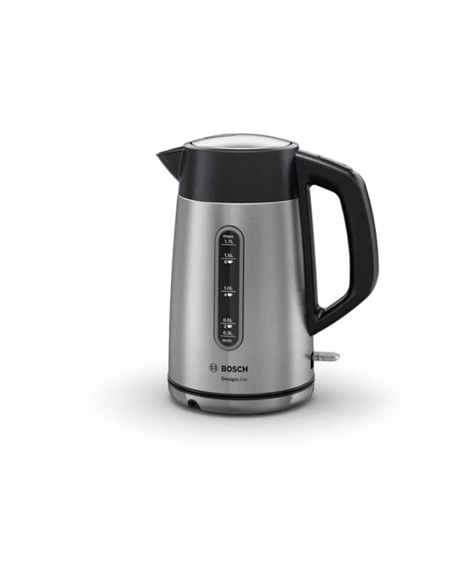 Bosch Kettle DesignLine TWK4P440 Electric, 2400 W, 1.7 L, Stainless steel, 360° rotational base, Stainless steel/Black