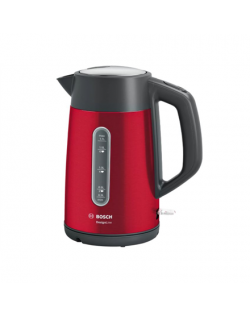 Bosch Kettle DesignLine TWK4P434 Electric, 2400 W, 1.7 L, Stainless steel, 360° rotational base, Red/Black