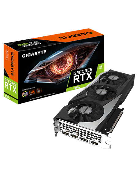 Gigabyte GV-N3060GAMING OC-12GD, LHR version NVIDIA, 12 GB, GeForce RTX 3060, GDDR6, PCI-E 4.0 x 16, Processor frequency 1837 MH