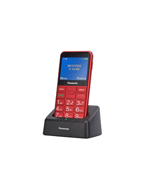 Panasonic KX-TU155EXBN Red, 2.4 ", TFT-LCD, microSD/microSDHC MB, USB version micro USB, Built-in camera, Main camera 0.3 MP