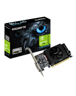 Gigabyte Low Profile NVIDIA, 2 GB, GeForce GT 710, GDDR5, PCI Express 2.0, Cooling type Active, Processor frequency 954 MHz, HDM