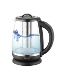 Camry Kettle CR 1290 Standard, 2200 W, 2 L, Plastic/glass, Black/Transparent, 360° rotational base