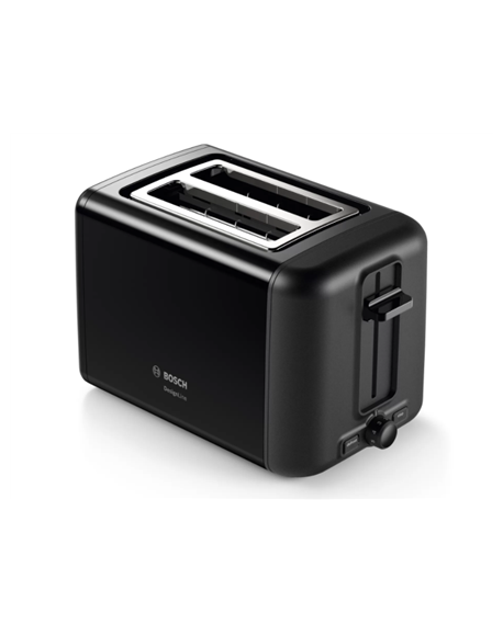 Bosch DesignLine Toaster TAT3P423 Power 970 W, Number of slots 2, Housing material Stainless steel, Black