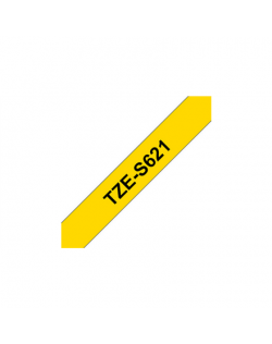 Brother TZe-S621 Strong Adhesive Laminated Tape Black on Yellow, TZe, 8 m, 9 mm