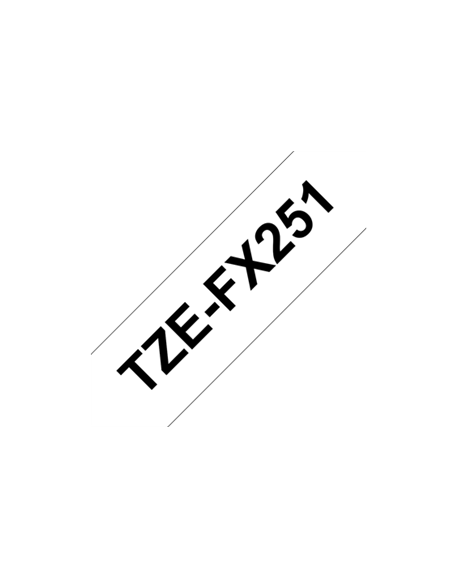 Brother TZe-FX251 Flexible ID Laminated Tape Black on White, TZe, 8 m, 2.4 cm