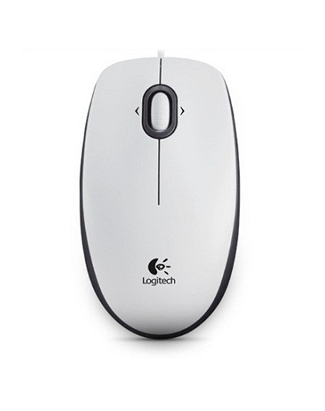 Logitech B100 White, Portable Optical Mouse