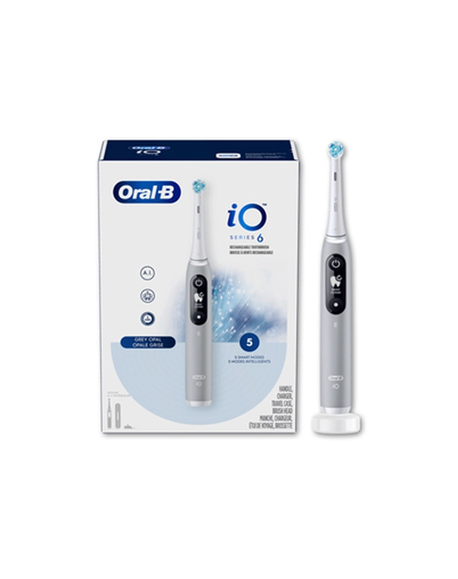 Oral-B Toothbrush iO Series 6 Rechargeable, For adults, Number of brush heads included 1, Number of teeth brushing modes 5, Grey