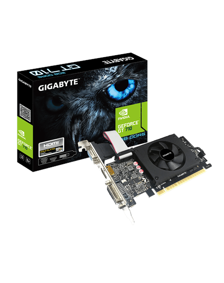 Gigabyte GV-N710D5-2GIL NVIDIA, 2 GB, GeForce GT 710, GDDR5, PCI-E 2.0 x 8, HDMI ports quantity 1, Memory clock speed 5010 MHz, 