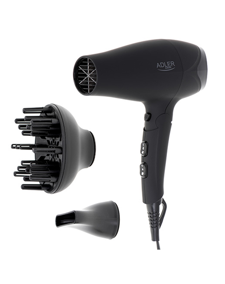 Adler Hair dryer AD 2267 2100 W, Number of temperature settings 3, Diffuser nozzle, Black