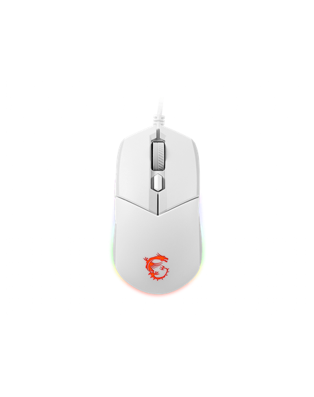 MSI Clutch GM11 Optical, RGB LED light, White, Gaming Mouse, 1000 Hz