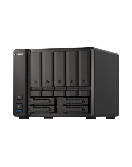 QNAP 9-Bay QuTS hero NAS TS-H973AX-8G Up to 9 HDD/SSD Hot-Swap, Ryzen V1500B Quad-Core, Processor frequency 2.2 GHz, 8 GB, DDR4,