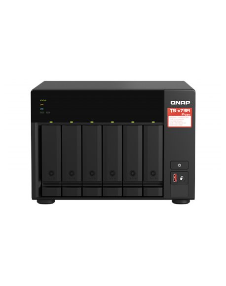 QNAP 6-Bay QTS and QuTS hero NAS TS-673A-8G Up to 6 HDD/SSD Hot-Swap, Ryzen V1500B Quad-Core, Processor frequency 2.2 GHz, 8 GB,