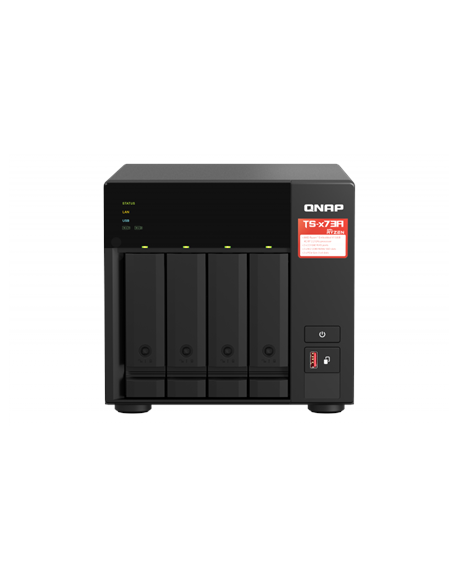 QNAP 4-Bay QTS and QuTS hero NAS TS-473A-8G Up to 4 HDD/SSD Hot-Swap, Ryzen V1500B Quad-Core, Processor frequency 2.2 GHz, 8 GB,