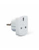 Gembird AC power adapter, UK socket to EU Schuko plug, 7.5 A White, Travel adapter