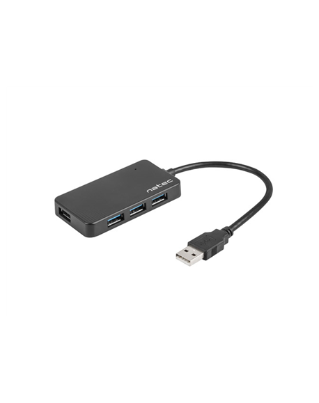 Natec USB 3.0 HUB, Moth, 4-Port, Black