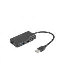 Natec USB 3.0 HUB, Moth, 4-Port, Black