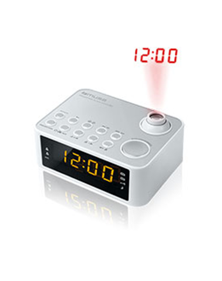 Muse Clock radio M-178PW White, 0.9 inch amber LED, with dimmer