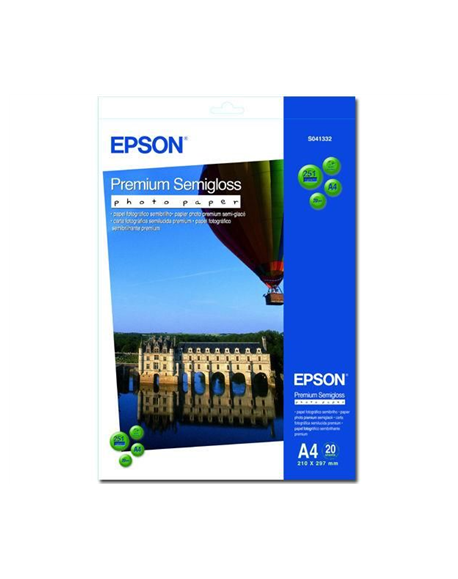 Epson Premium Semigloss Photo Paper, DIN A4, 251g/mÂ², 20 Sheets A4