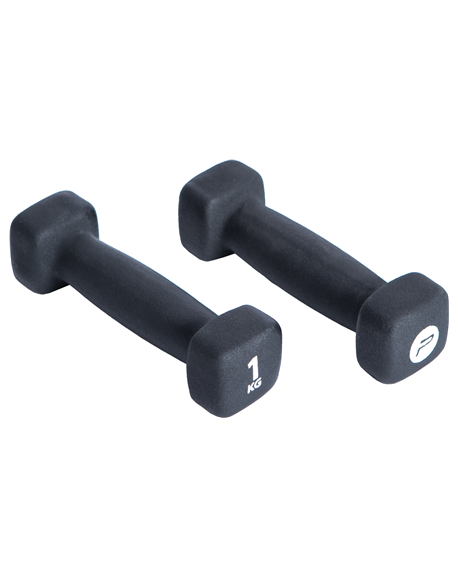 Pure2Improve P2I201390 Dumbbells, 2 pcs, 1 kg, Black, Neoprene