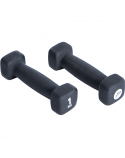 Pure2Improve P2I201390 Dumbbells, 2 pcs, 1 kg, Black, Neoprene