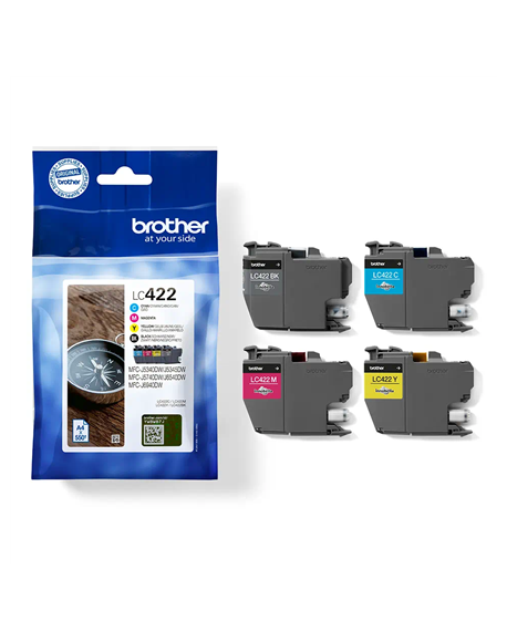 Brother LC422VALDR Ink Cartridge, Black, Cyan, Magenta, Yellow