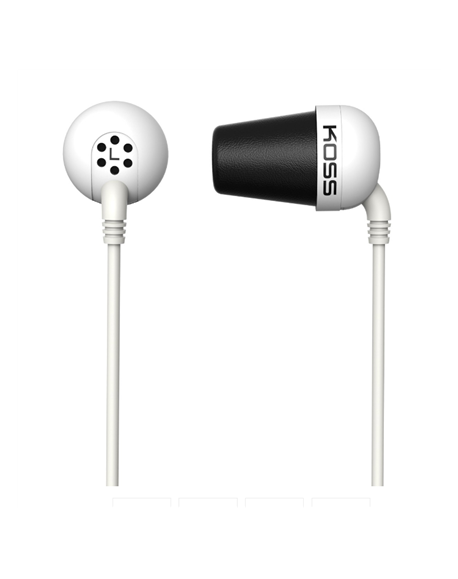 Koss Plug In-ear, 3.5 mm, White, Noice canceling,