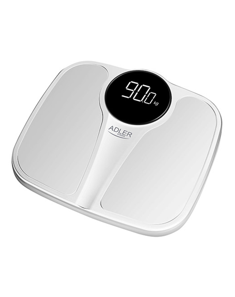 Adler Bathroom Scale AD 8172w Maximum weight (capacity) 180 kg, Accuracy 100 g, Body Mass Index (BMI) measuring, White