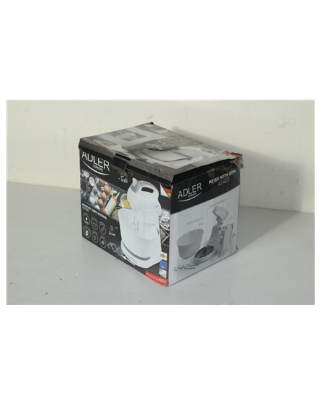 SALE OUT. Adler Mixer AD 4202 Mixer with bowl, 300 W, Number of speeds 5, Turbo mode, White, DAMAGED PACKAGING